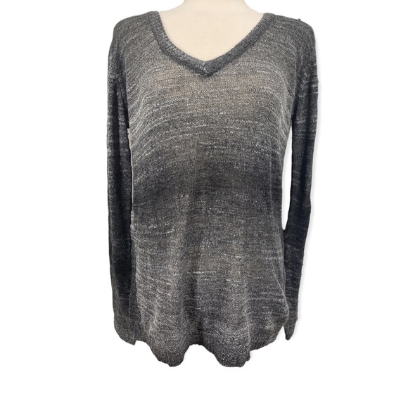 Prana Julien Ombre Split Back Sweater Gray L - Picture 3 of 7